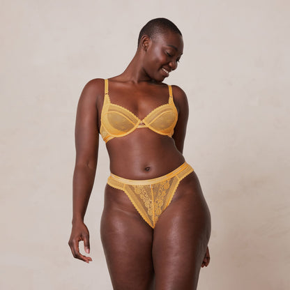 Deborah – Women's Mustard Balcony Bra