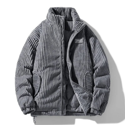 Men's Corduroy Puffer Jacket – Casual Winter Outerwear with Modern Fit