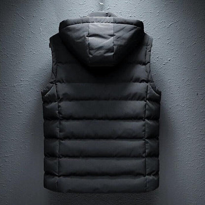 Men's Thermal Puffer Vest with Hood – Modern Outdoor Casual Style