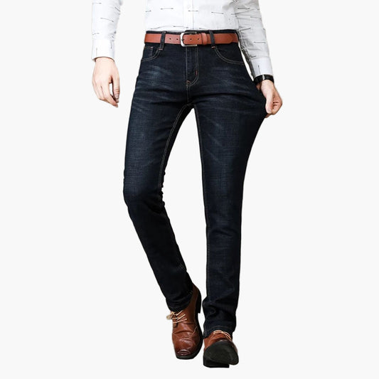 Men's Classic Straight Fit Stretch Everyday Jeans for Work or Casual Wear