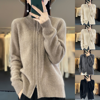 Women's Classic Zip-Up Cardigan Sweater – Versatile Everyday Layer