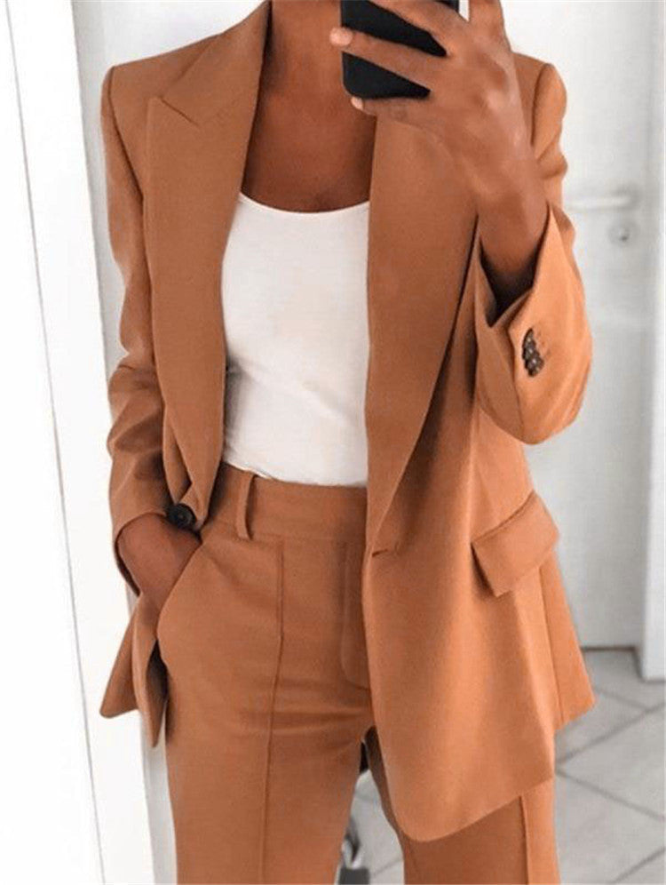 Nicole – Fashion Polo Collar Slim-fit Cardigan Suit Jacket