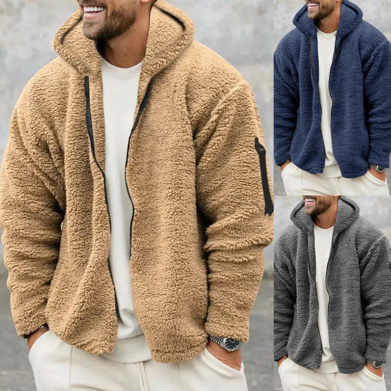 Isaac – Plush Hooded Jacket for Men