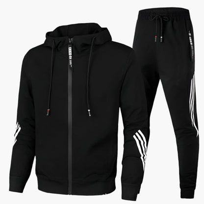 Men's Athletic Two-Piece Tracksuit Set – Casual Sportswear with Hoodie and Joggers