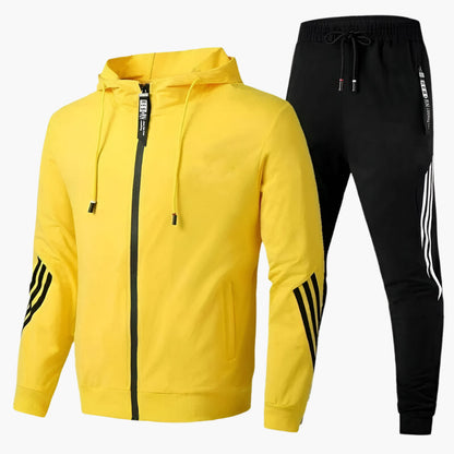 Men's Athletic Two-Piece Tracksuit Set – Casual Sportswear with Hoodie and Joggers