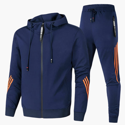 Men's Athletic Two-Piece Tracksuit Set – Casual Sportswear with Hoodie and Joggers