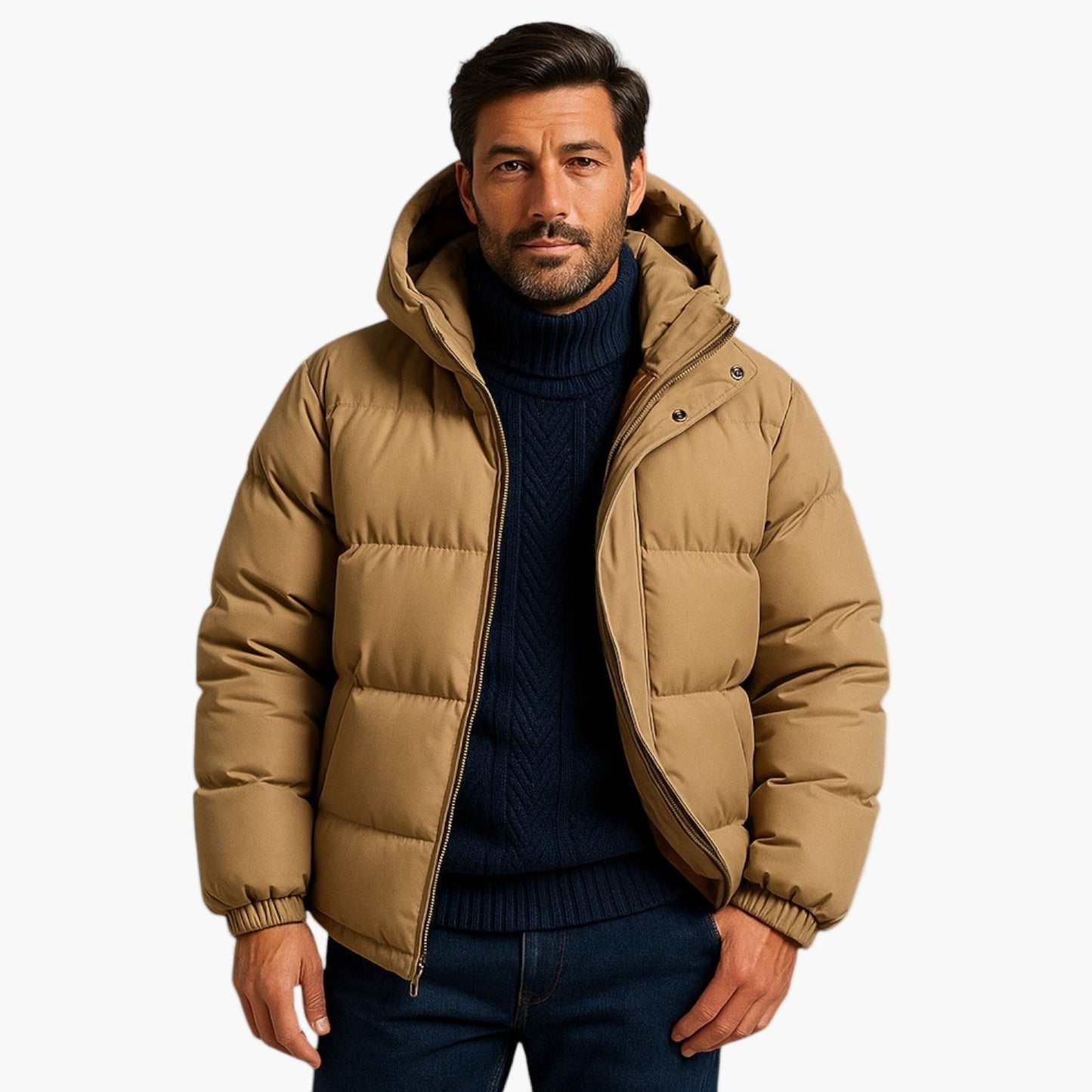 Men's Winter Hooded Puffer Parka Jacket for Urban and Outdoor Use
