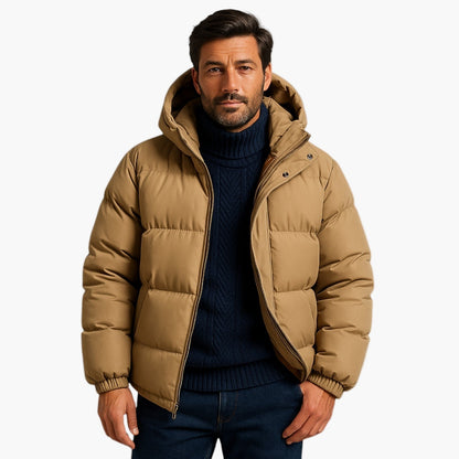 Men's Winter Hooded Puffer Parka Jacket for Urban and Outdoor Use