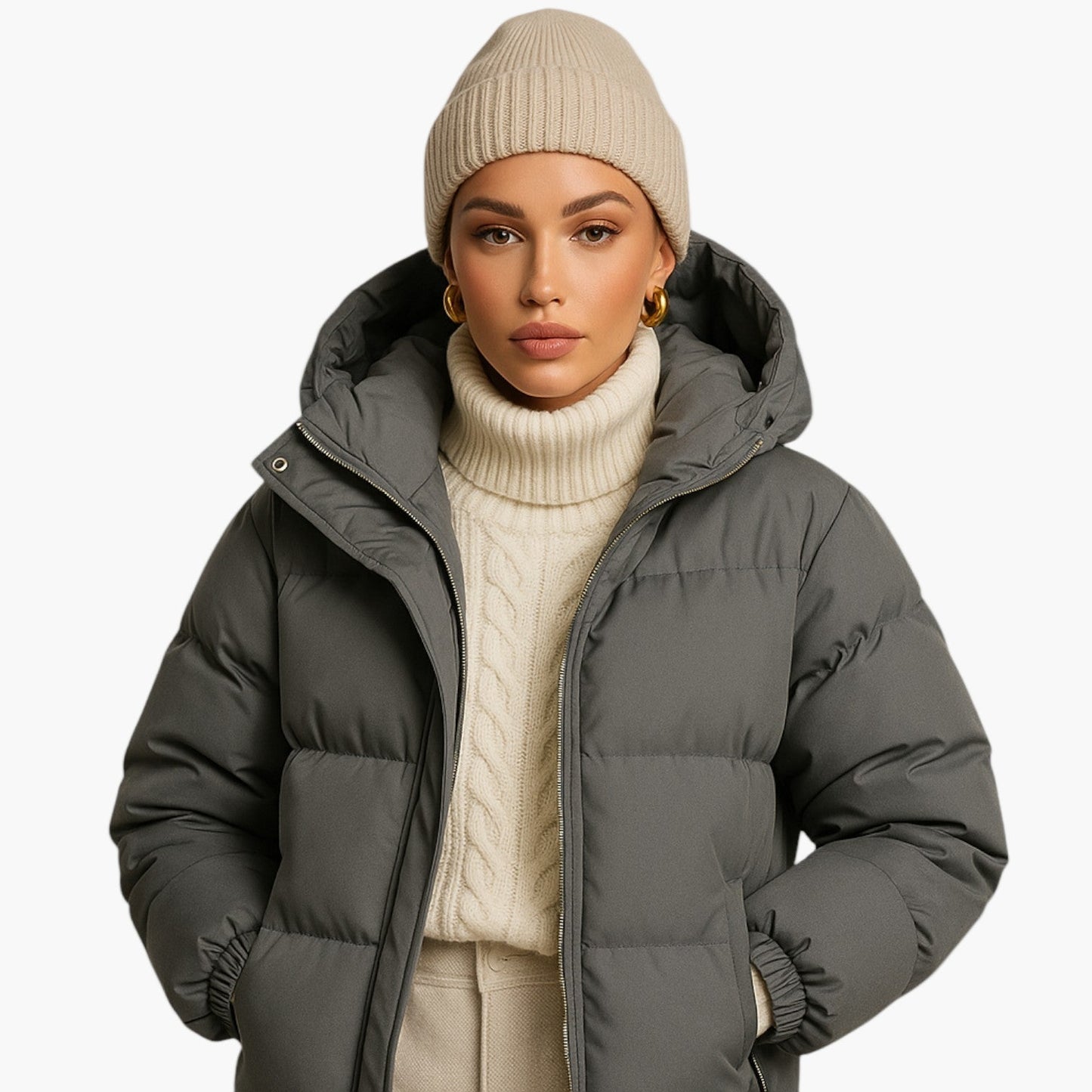 Men's Winter Hooded Puffer Parka Jacket for Urban and Outdoor Use