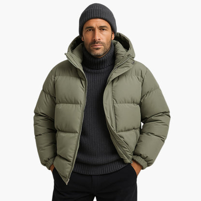 Men's Winter Hooded Puffer Parka Jacket for Urban and Outdoor Use