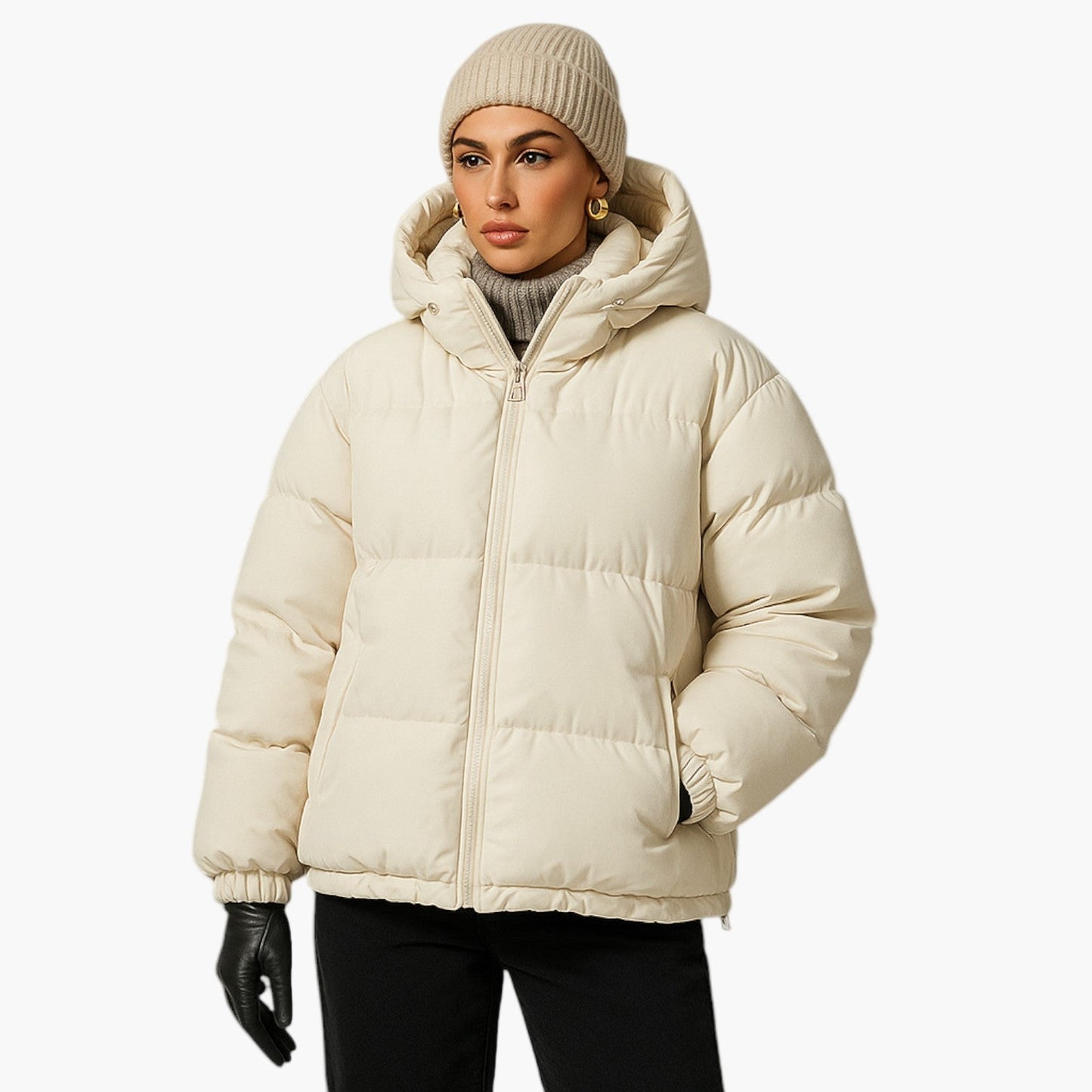Men's Winter Hooded Puffer Parka Jacket for Urban and Outdoor Use