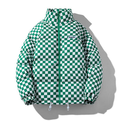 Bryan – Thick Warm Jacket with Chessboard Pattern