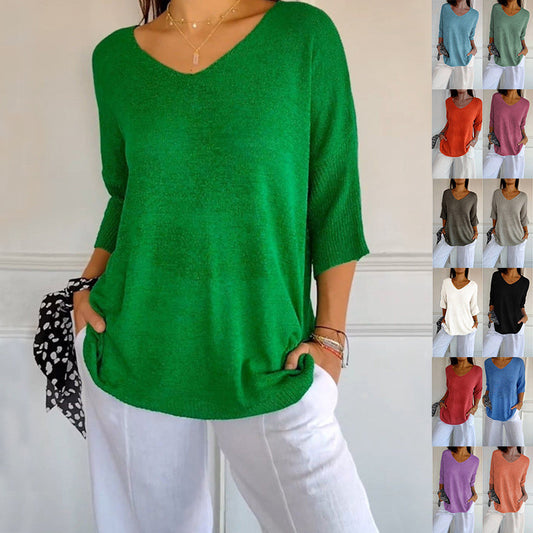 Lauren – Slimming V-neck Knitwear Bottoming Sweater