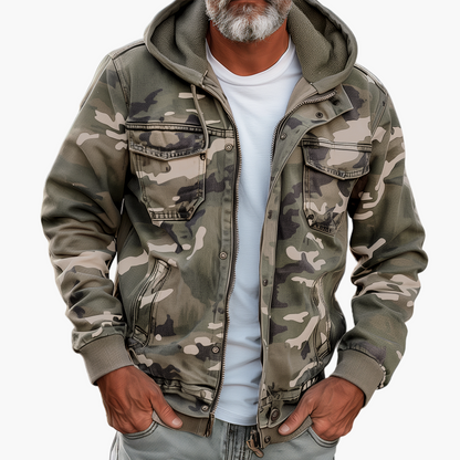 Men's Tactical Outdoor Camouflage Hooded Cargo Jacket