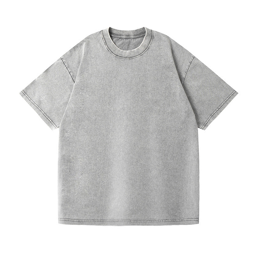 Jim – Loose Cotton Washed T-shirt with Drop-Shoulder