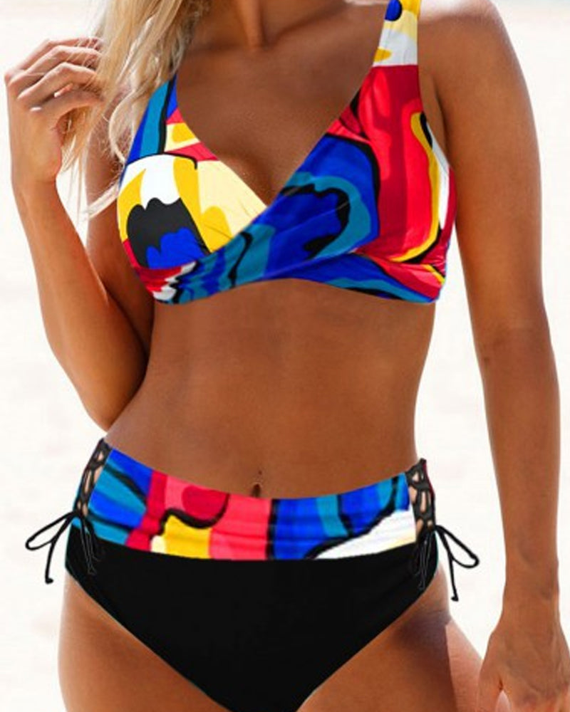 Lynda – Women's High-Waist Multicolor Bikini