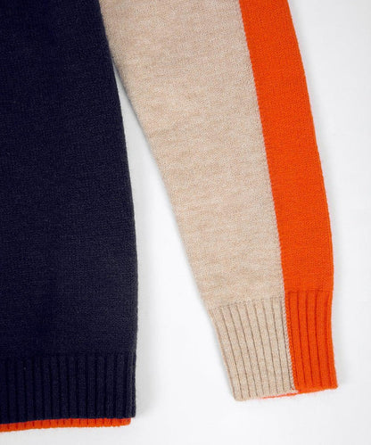 Women's Modern Graphic Stripe Pullover Sweater - Trendy Casual Urban Style