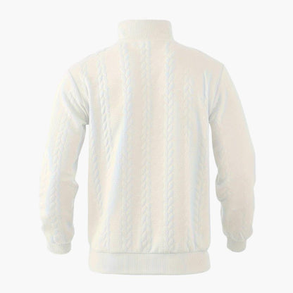 Men's Half-Zip Cable Knit Sweater – Classic Warm Pullover for Everyday Style