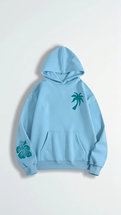 Women's Embroidered Tropical Hoodie – Casual Oversized Pullover for Everyday Style