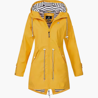 Women's Outdoor Waterproof Hooded Rain Jacket – Windproof Multi-Season Parka for Hiking & Travel