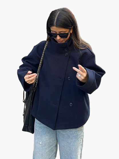 Women's Double-Breasted Short Jacket – Elegant Modern Style for Everyday Wear
