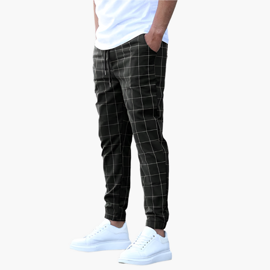 Men's Casual Plaid Jogger Pants – Modern Fit, Everyday Comfort, Versatile Style