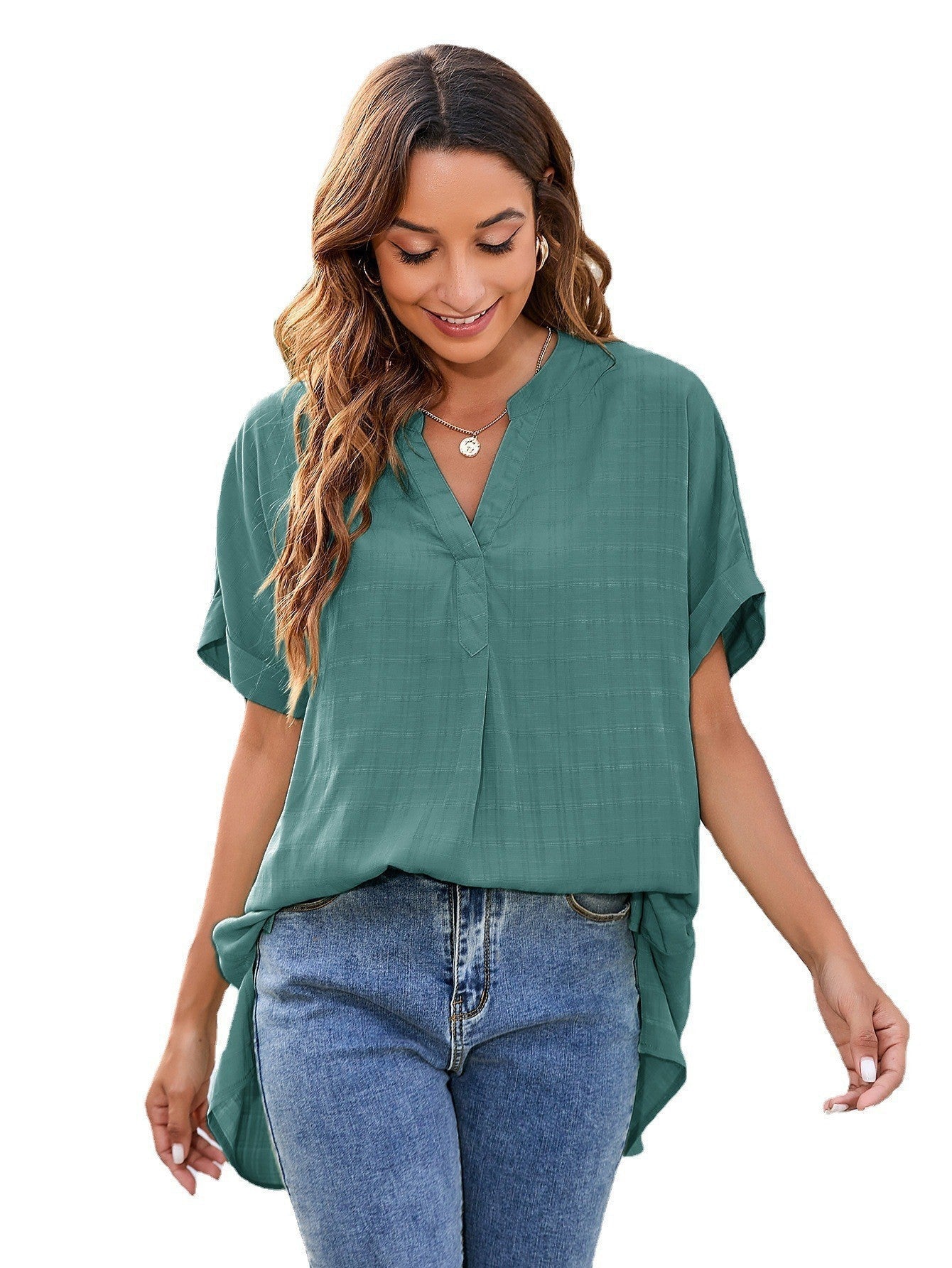 Michelle – V-neck Casual Pullover Loose Shirt