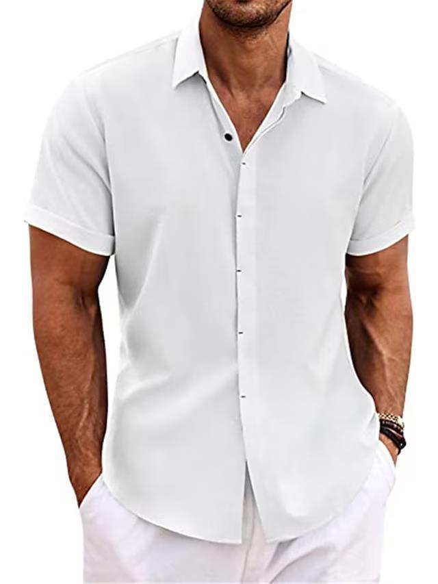 Bob – Men's Solid Color Loose Linen Short-sleeved T-shirt