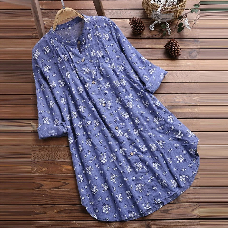 Heather – Summer Floral Plus Size Blouse M-5XL