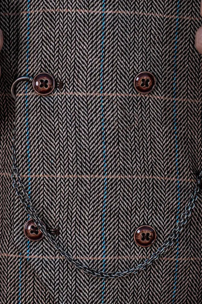 Men's Classic Double Breasted Three-Piece Suit – British Style Formalwear for Weddings and Events