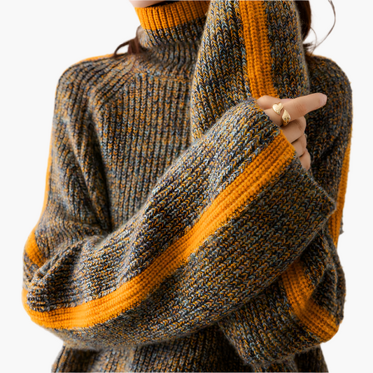 Women's Chunky Knit Turtleneck Sweater - Cozy Winter Style