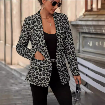 Rebecca – Leopard Print Suit Coat Top