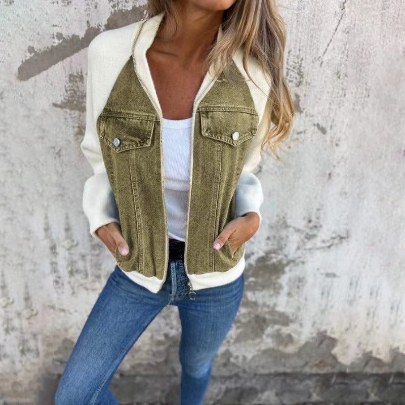 Shirley – Fashion Denim Patchwork Jacket