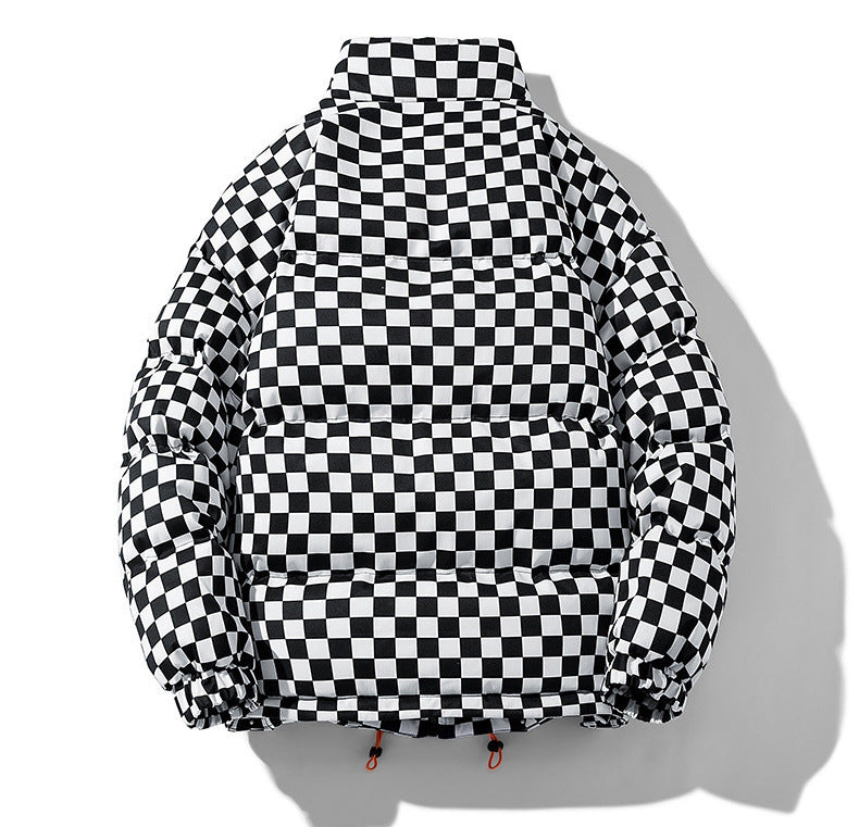 Bryan – Thick Warm Jacket with Chessboard Pattern