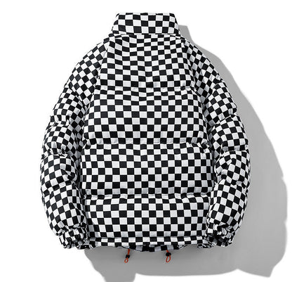 Bryan – Thick Warm Jacket with Chessboard Pattern