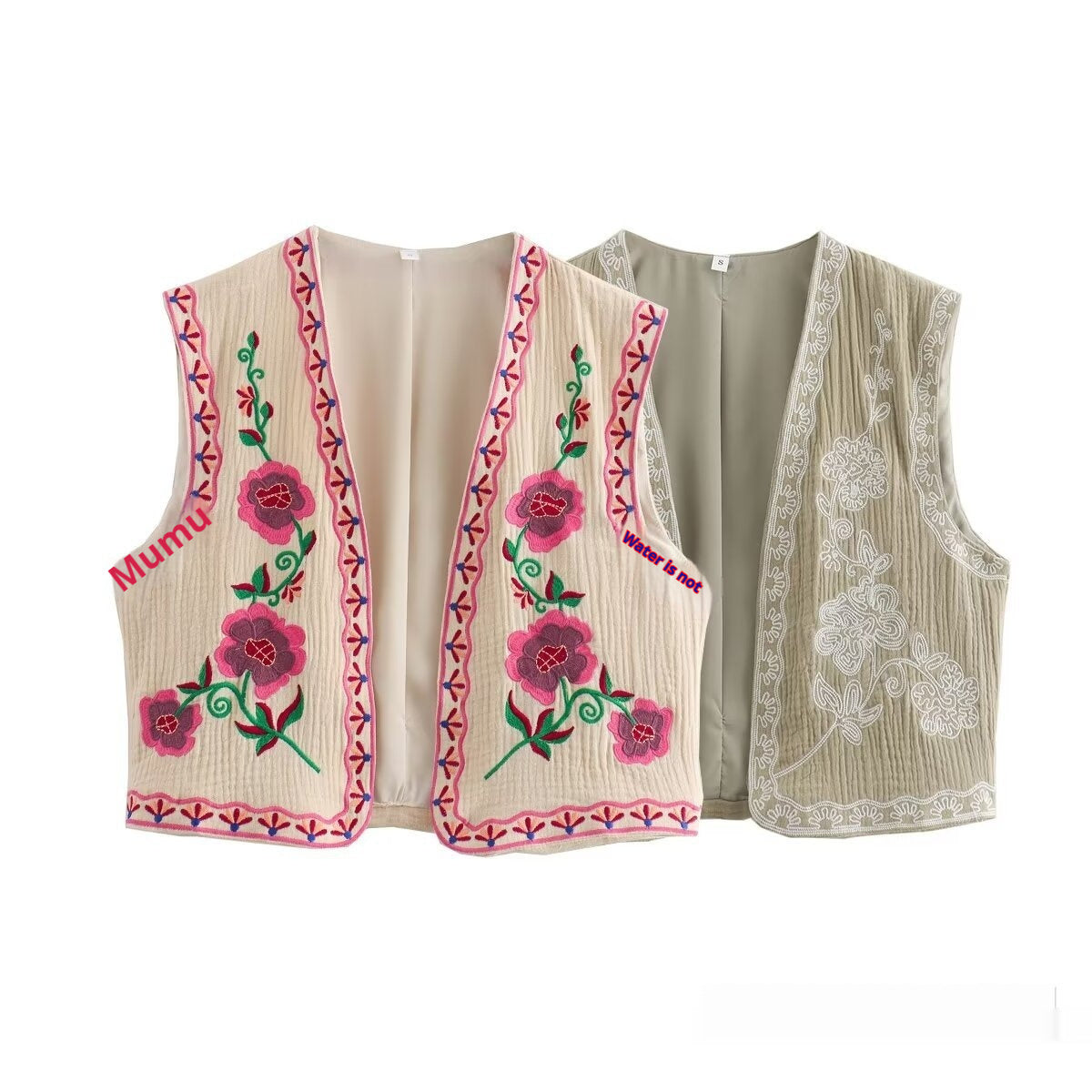 Jean – Stylish Casual Two-tone Embroidered Vest