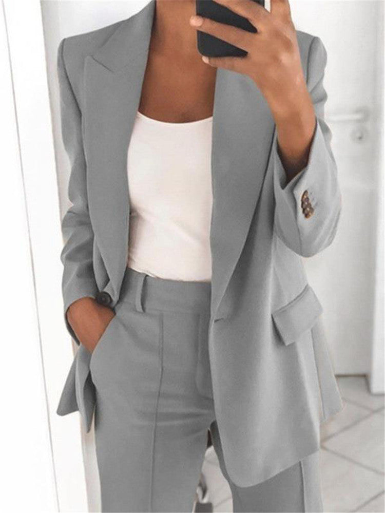 Nicole – Fashion Polo Collar Slim-fit Cardigan Suit Jacket