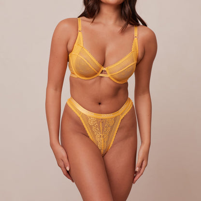 Deborah – Women's Mustard Balcony Bra