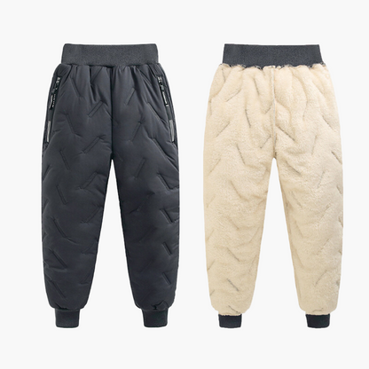 Children's Outdoor Winter Pants Fleece-Lined Waterproof Windproof Snow Trousers