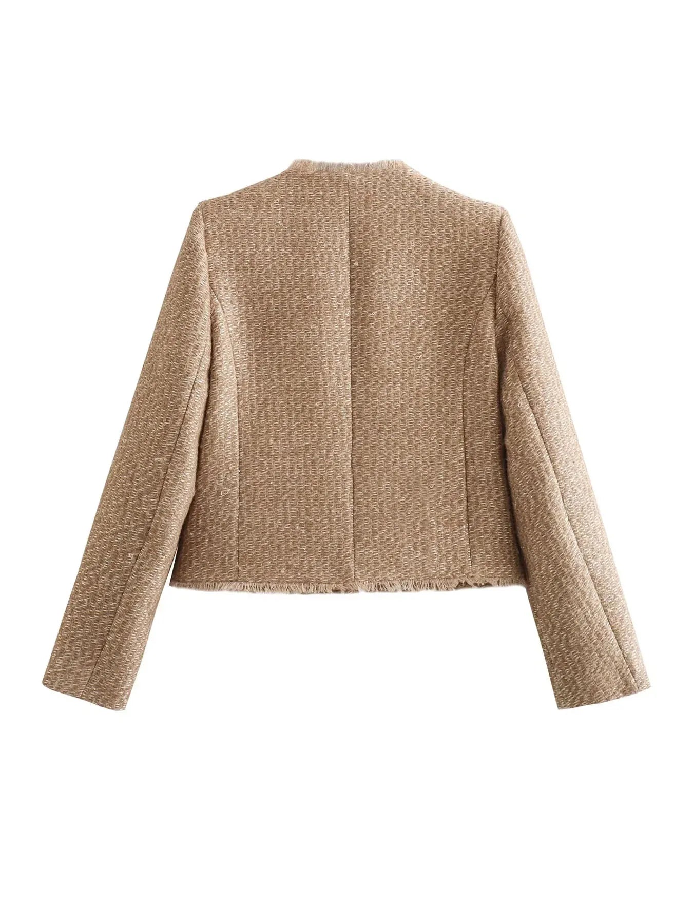 Women's Tweed Slim Fit Classic Everyday Jacket – Modern Feminine Style