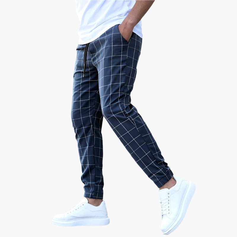 Men's Casual Plaid Jogger Pants – Modern Fit, Everyday Comfort, Versatile Style