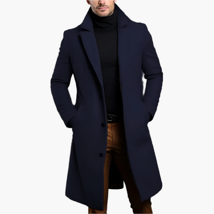 Men's Classic Wool Overcoat – Elegant Winter Business & Casual Outerwear