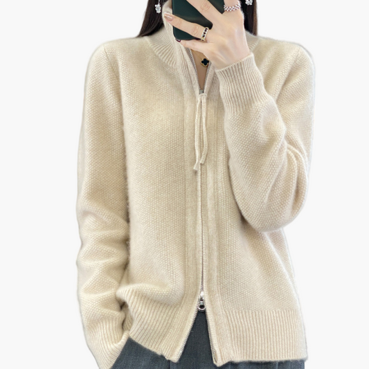 Women's Classic Zip-Up Cardigan Sweater – Versatile Everyday Layer