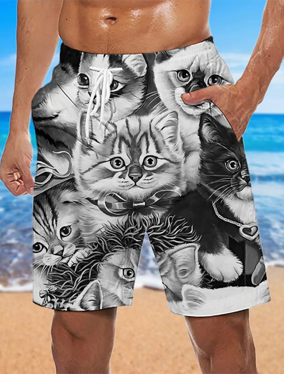 Kevin – Loose Beach Pants with 3D Printed Pattern