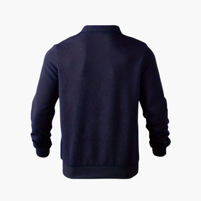 Men's Quarter-Zip Geometric Pattern Casual Sweater – Vintage-Inspired Relaxed Fit Pullover