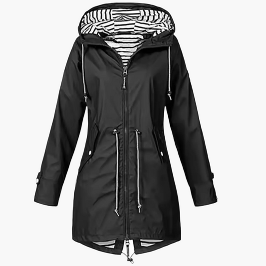 Women's Outdoor Waterproof Hooded Rain Jacket – Windproof Multi-Season Parka for Hiking & Travel