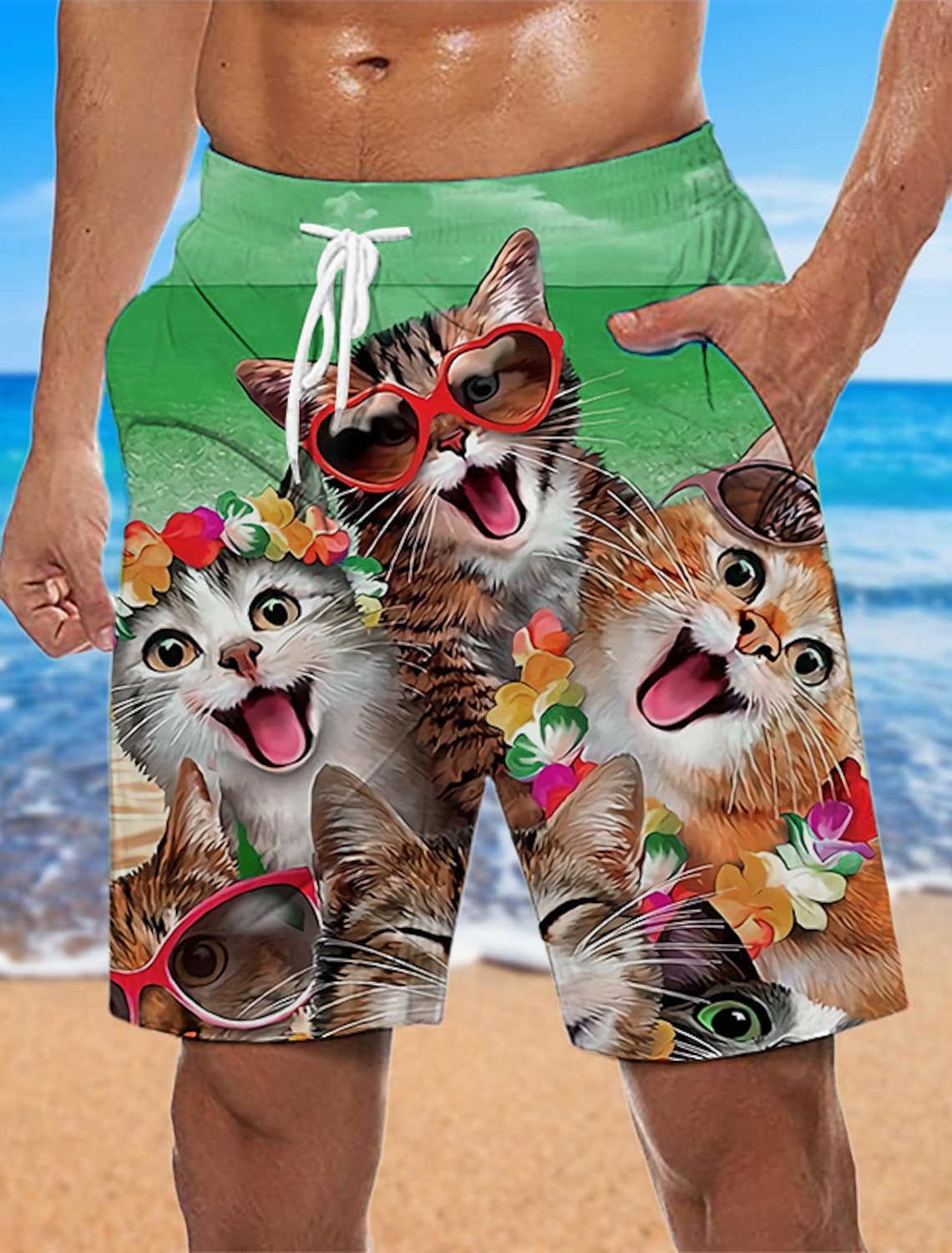 Kevin – Loose Beach Pants with 3D Printed Pattern