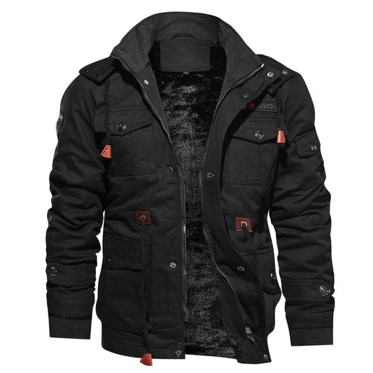 Perry – Detachable Hooded Plus Velvet Thick Washed Jacket