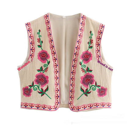 Jean – Stylish Casual Two-tone Embroidered Vest