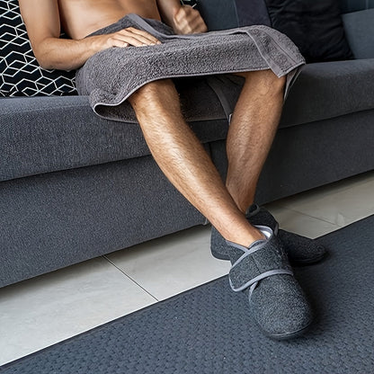 Men's High-Top Comfort Slippers with Adjustable Strap for Everyday Wear